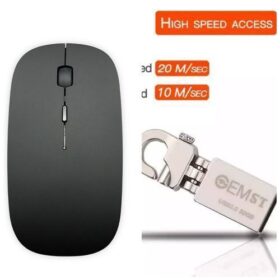 Souris Optique Sans Fil  Noire + Clé USB 32G Ultra-performante -noir/Gris