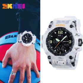 Skmei Montre LED Sport Numérique A Quartz Pour Homme--Blanc Transparent