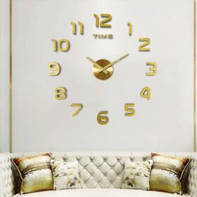 D'horloge Murale Miroir Décor - Or