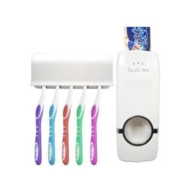 Distributeur Automatique De Dentifrice Avec Porte Brosse A Dent- Blanc