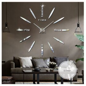 Horloge Murale Décorative - 3D DIY - Argent
