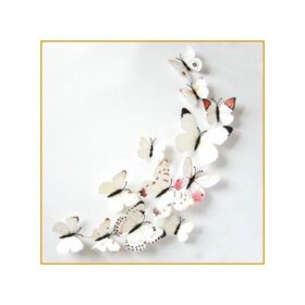 Lot De 12 Papillons Magnétiques Blancs Autocollants Mural
