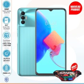 Tecno Spark 8P – 6.6"- 4Go - 128Go - Triple Camera 50Mpx - 5000 MAh – Cyan