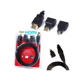 Câble + 2 Adaptateurs (Micro, Mini) HDMI