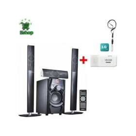 Jiepak Home Cinéma 3.1 Canales - JP-C1- 3 Baffles - Port Usb / HDMI / Bluetooth + Clee UBS 16 Go Offert - Noir