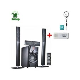 Jiepak Home Cinema 3.1 Canales - JP-C1- 3 Baffles - Port Usb / HDMI / Bluetooth + Clee UBS 32 Go Offert - Noir