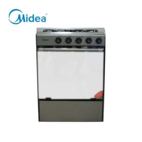 Midea Gaziniere - 4 Feux - 60 X 90 Cm - Couverture Vitre - Sans Allum.Auto