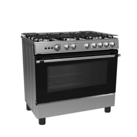 Midea Gazinière - 5 Feux - Inox - 90 X 60 cm - Couverture Vitrée