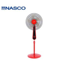 Nasco Ventilateur A Pied - 16'' - 55W - 3Vitesses - Noir-Rouge - 5Helices - Av Telecommande-VENT_FS40-71R