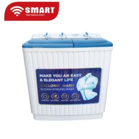 SMART TECHNOLOGY Machine à Laver Double Bac Avec Sèche Linge STMLS-7H- 7Kg - Bleu-blanc - Garantie 6 Mois