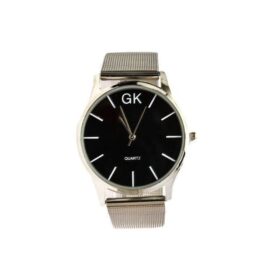 Gk Montre Femme En Acier Fond Noir - Gris