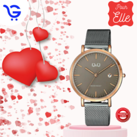 Montre Femme Q&Q – Bracelet En Acier Inoxydable – Noir