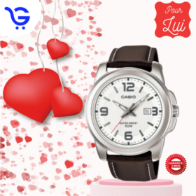 Montre Homme Casio  – Bracelet En Cuir – Marron