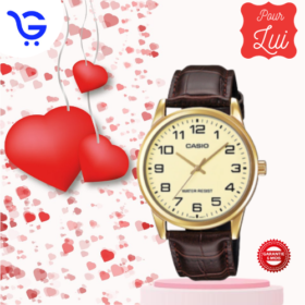 Montre Homme Casio – Bracelet En Cuir – Marron