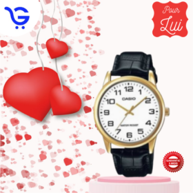 Montre Homme Casio – Bracelet En Cuir – Noir