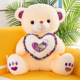 Nounours - Peluche / Cadeau Saint Valentin - (Longueur 40 Cm - Largeur 25 Cm)