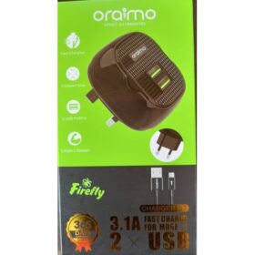 Oraimo Chargeur Ultra Rapide 2XUSB Type Android - Noir