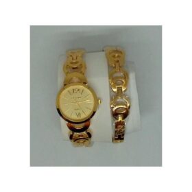 Pak Fook Ensemble Montre R + Bracelet Femme - Or