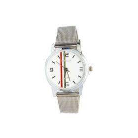 Pak Fook Montre Dame Cadran Rond - Argent/Vert/Rouge