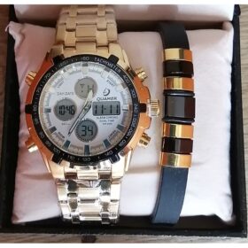 Quamer Montre De Luxe Pour Homme - Fond Blanc +Bracelet