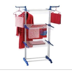 Séchoir Linge Multifonctions à 3 Niveaux Pour Sécher Les Vêtements - Bleu