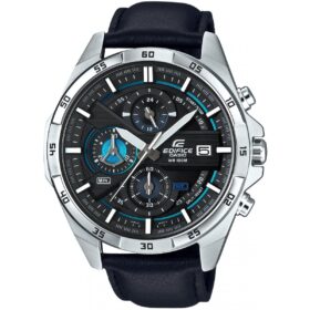 Montre Casio Edifice EFR-556L-1AVUEF - Montre Chronographe Cuir Noire Homme