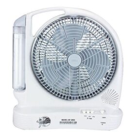 Ventilateur Rechargeable Portable Avec Eclairage - Haute Qualité - Gris