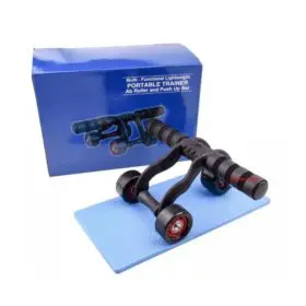 4 Roues Ab Roller Multifonctionnel Portable Trainer -Noir