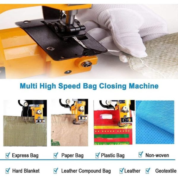 Machine à Coudre Portable Sans Fil Rechargeable Pour La Fermeture De Sacs En Tissu, Les Sacs De Riz, Les Serviettes, Les Sacs En Papier Et Autres Idéale Pour L'emballage...