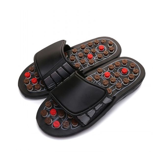 Sandales Foot Massager Slipper Acupression Chaussures D'acupuncture -Noir