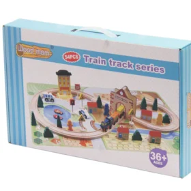 Circuit de train en bois-54pcs+3ans