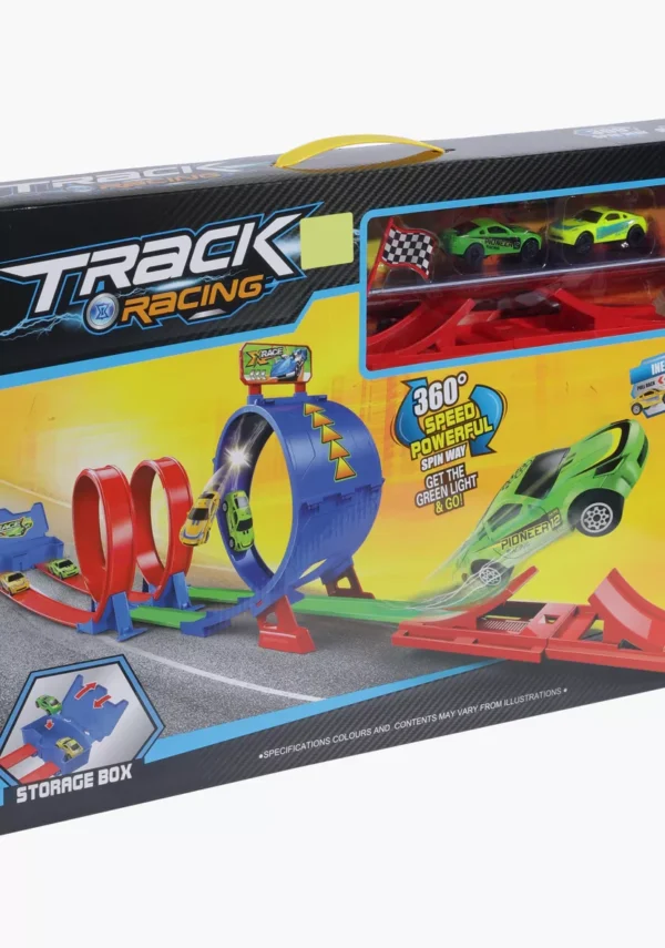 CIRCUIT VOITURE EN SPIRALE+2 VOITURES-TRACK RACING