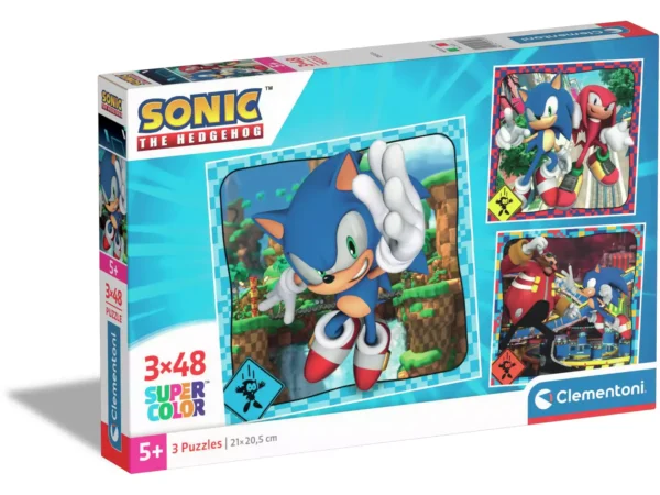 Clementoni puzzle-3-48pcs-sonic+5ans