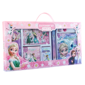 Coffret puzzle+accessoires ecolier frozen-rose+3ans