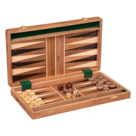 JEU BACKGAMMON EN BOIS D'ACACIA NATUREL-41X36CM