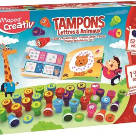 JEU DE CREATION-TAMPONS LETTRES ET ANIMAUX+3ANS