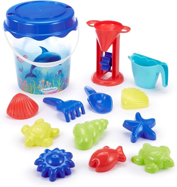 Jeu de plage seau+accessoires motif marin+18mois