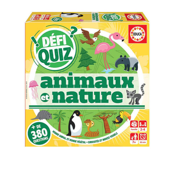 JEU EDUCATIF DEFI QUIZ ANIMAUX ET NATURES + 380 QUESTIONS - 18157