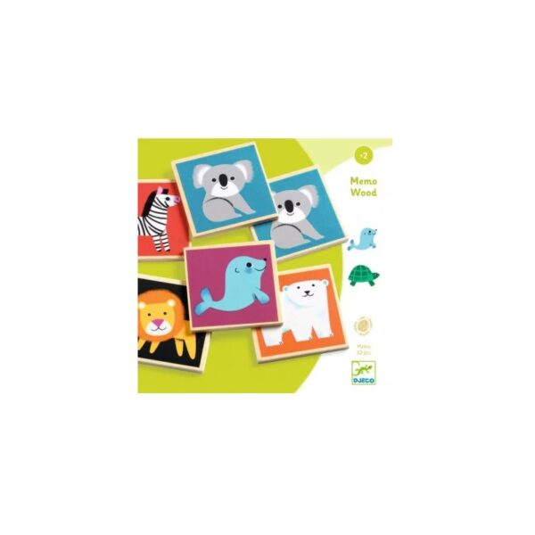 Jeu memo en bois les animaux-32pcs+2ans