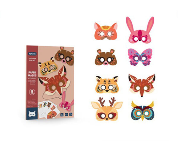 Jeu paper masks 8 masques animaux 3D+5ans