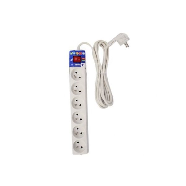 Multiprise - 6Postes - Rallonge 3M - Blanc