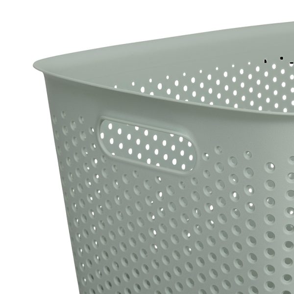 Panier en plastique-17L/29x39x22cm-ajoure tila vert sauge