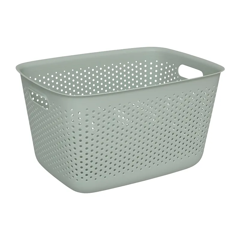Panier en plastique-17L/29x39x22cm-ajoure tila vert sauge