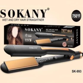 Sokany Lisseur Cheveux avec Plaques en Titane Lisse, Fer a Lisser Négatifs Ions Protect, Lisseur Boucleur Cheveux 2 en 1