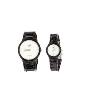 Orlando Ensemble Montre Couple"" SB - Tout Noir ,fond Blanc .