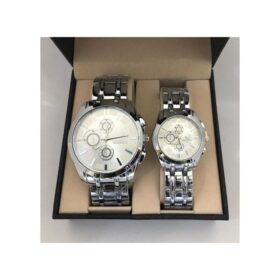 Orlando Montres Couplées Unisexe Couleur Argent Fond Blanc