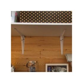 10 Equerres Eboutiers Acier époxy Blanc, H 20×p.25 Cm Pour étagère Tablette