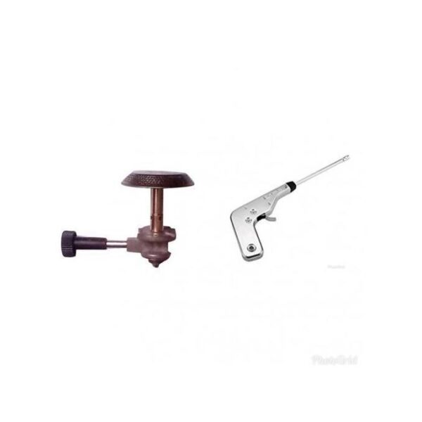 Lot D'Accessoire De Cuisine Tête De Bouteille De Gaz Butane + Allume Gaz - Gris