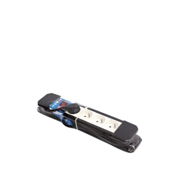 Multiprise Parafoudre Filaire + Interrupteur 4 Ports - Noir/Blanc