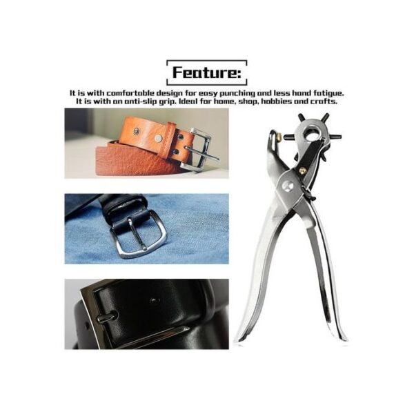 Perforateur En Cuir Ceinture Professionnel De Machine-outil à Main Six Tailles D'argent Poinçon Trou Poignée